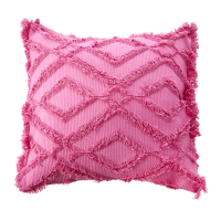 Pink Cushion With Fringes Simply Yes collection By Rice DK